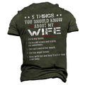 Five Things About My Wife Funny Husband Graphic Tee