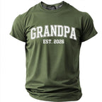 Grandpa Established 2026 Announcement Graphic Shirt