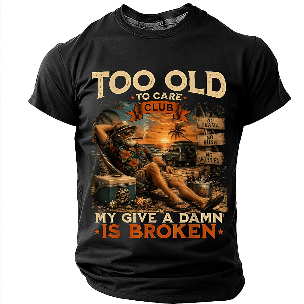 Vintage Too Old Careless Humor Graphic Tee