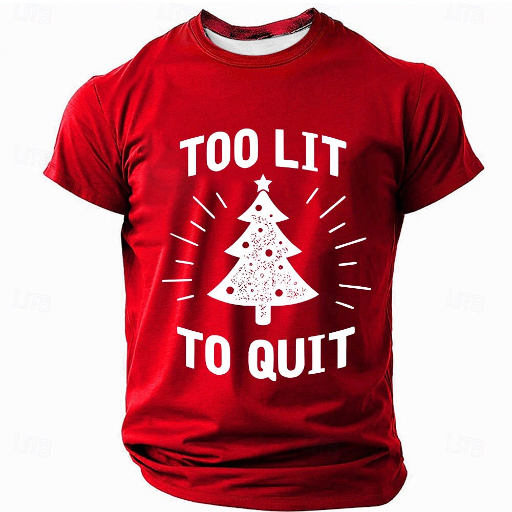 Christmas Tree Festive Holiday Graphic Casual Short Sleeve Tee