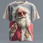 Santa Claus Christmas Artistic Designer Vacation Casual Graphic Tee