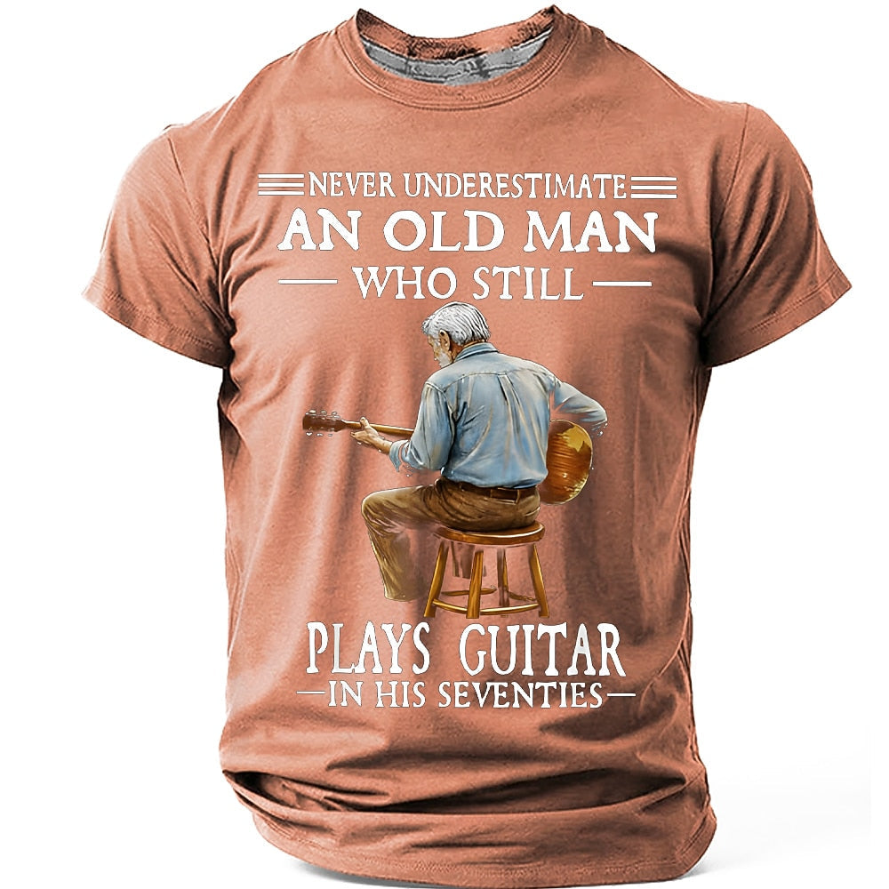 Seventies Guitar Player Humor Graphic Tee