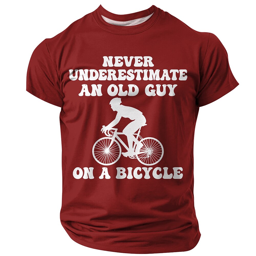 Legendary Old Man Bicycle Funny 3D Graphic Print Tee
