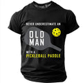 Old Man Pickleball Paddle Humor Graphic Tee