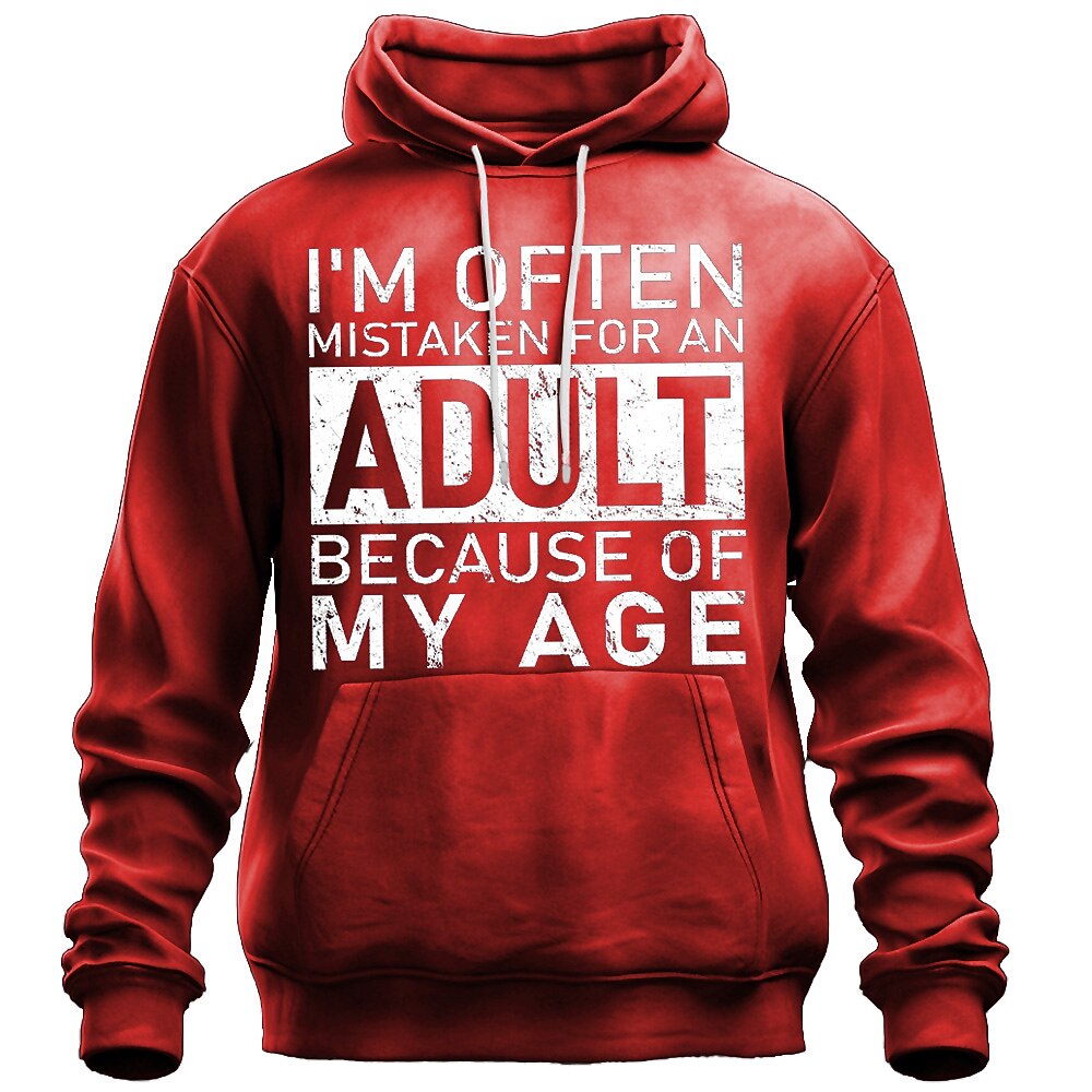 Often Mistaken Adult Because Age Sarcastic Graphic Pullover Hoodie