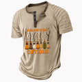 Halloween Henley Spooky Graphic Casual Short Sleeve Print Tee