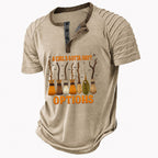 Halloween Henley Spooky Graphic Casual Short Sleeve Print Tee