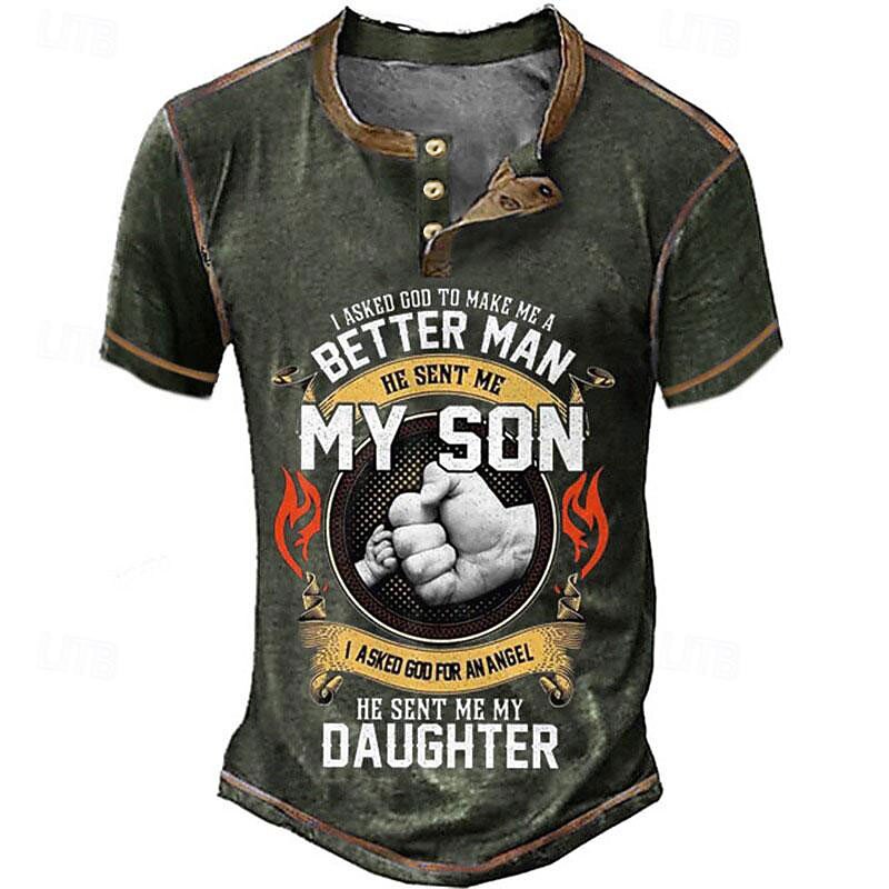 My Son My Daughter Better Man Dad Graphic Henley