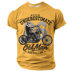 Old Man Motorcycle Rider Funny 3D Graphic Print Tee