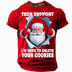 Christmas Tech Support Delete Your Cookies Funny Graphic Tee