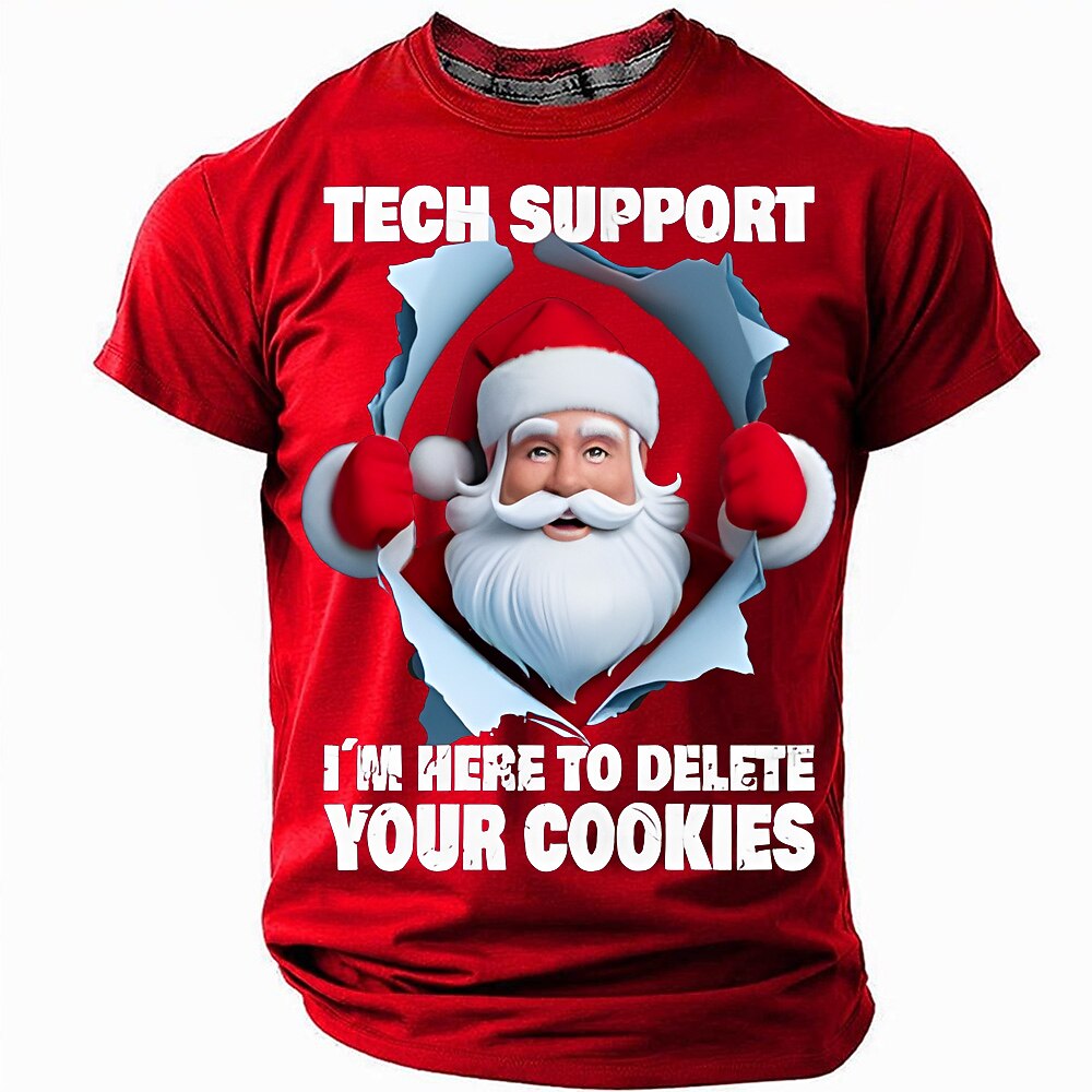 Christmas Tech Support Delete Your Cookies Funny Graphic Tee