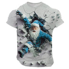 Santa Claus Christmas Casual Street Sports Outdoor Graphic Tee