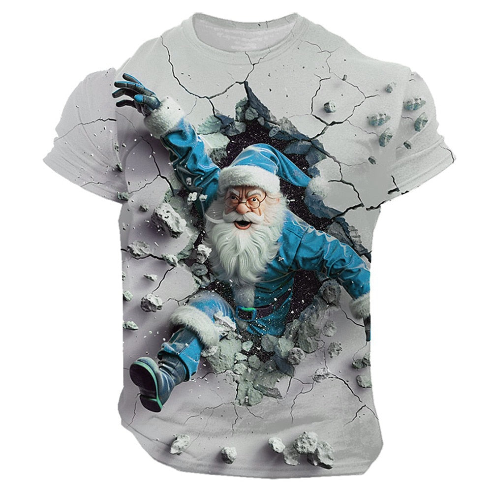 Santa Claus Christmas Casual Street Sports Outdoor Graphic Tee