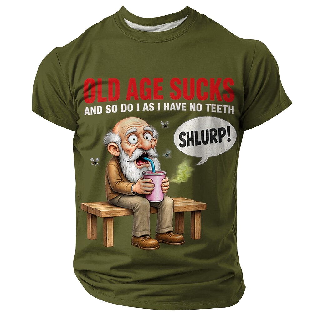 Old Man Wisdom Funny Aging Graphic Street Casual Tee