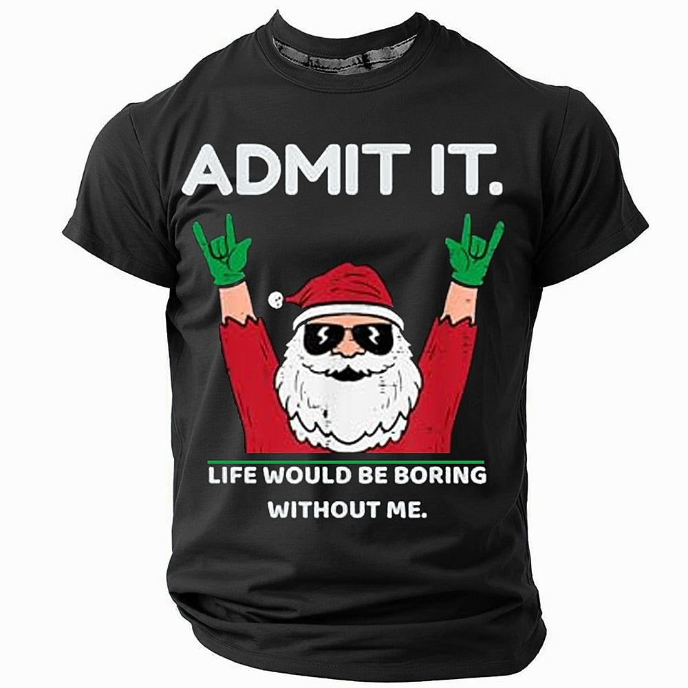 Christmas Santa Claus Street Quote Graphic Short Sleeve Tee