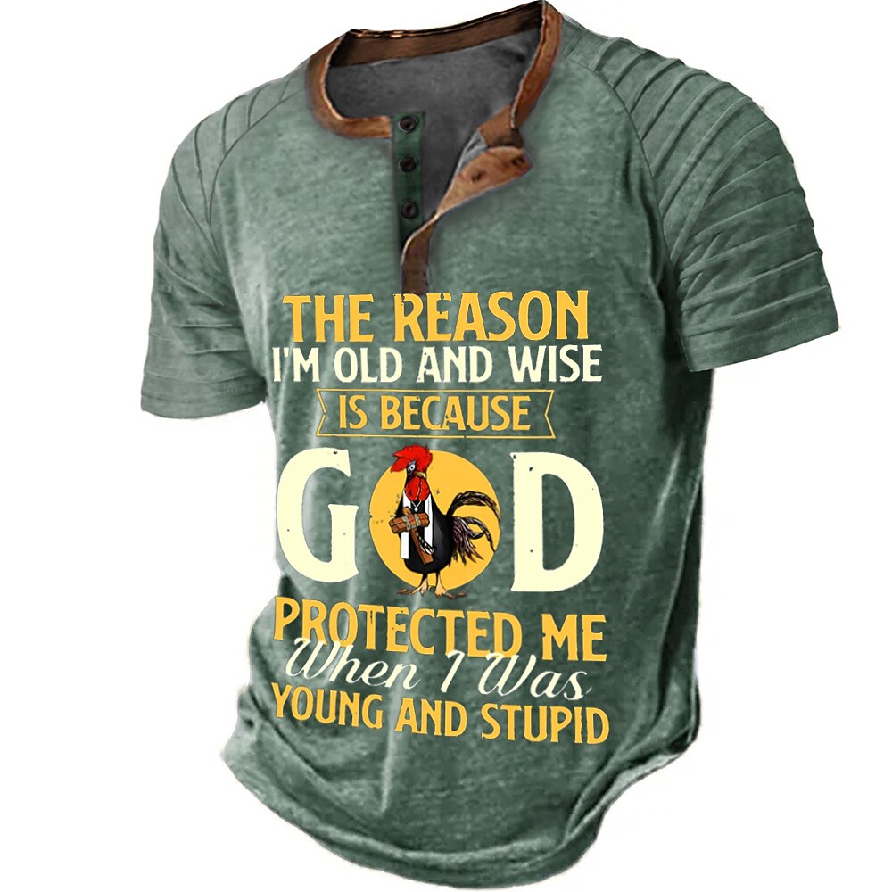 Old Wise God Protected Young Stupid Funny Graphic Tee