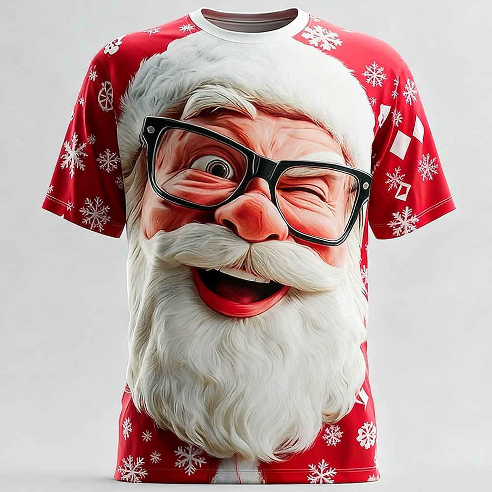 Cartoon Santa Claus Christmas Daily Designer Vacation Graphic Tee