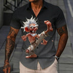 Retro Cartoon Old Man Funny Character Short Sleeve Shirt