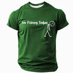 No Fishing Today Sad Stick Figure Graphic Humor Tee