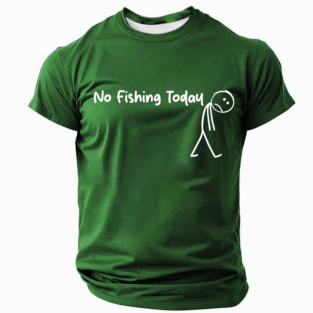 No Fishing Today Sad Stick Figure Graphic Humor Tee