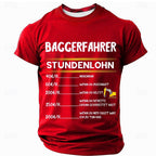 Excavator Operator Hourly Wage Funny Construction Work Graphic Tee