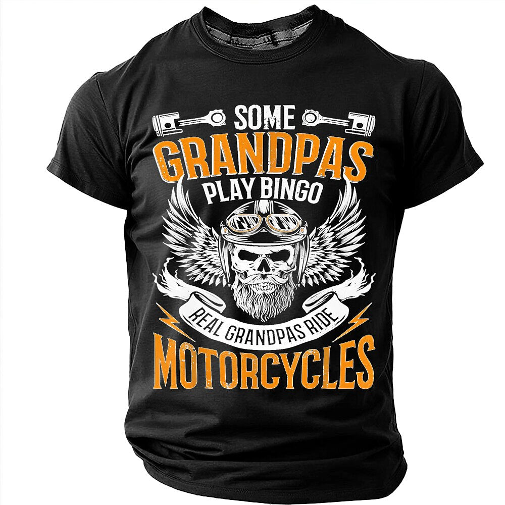 Real Grandpas Ride Motorcycles Skull Shirt