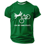 I Do My Own Stunts Cycling Bike Funny Rider Graphic Tee
