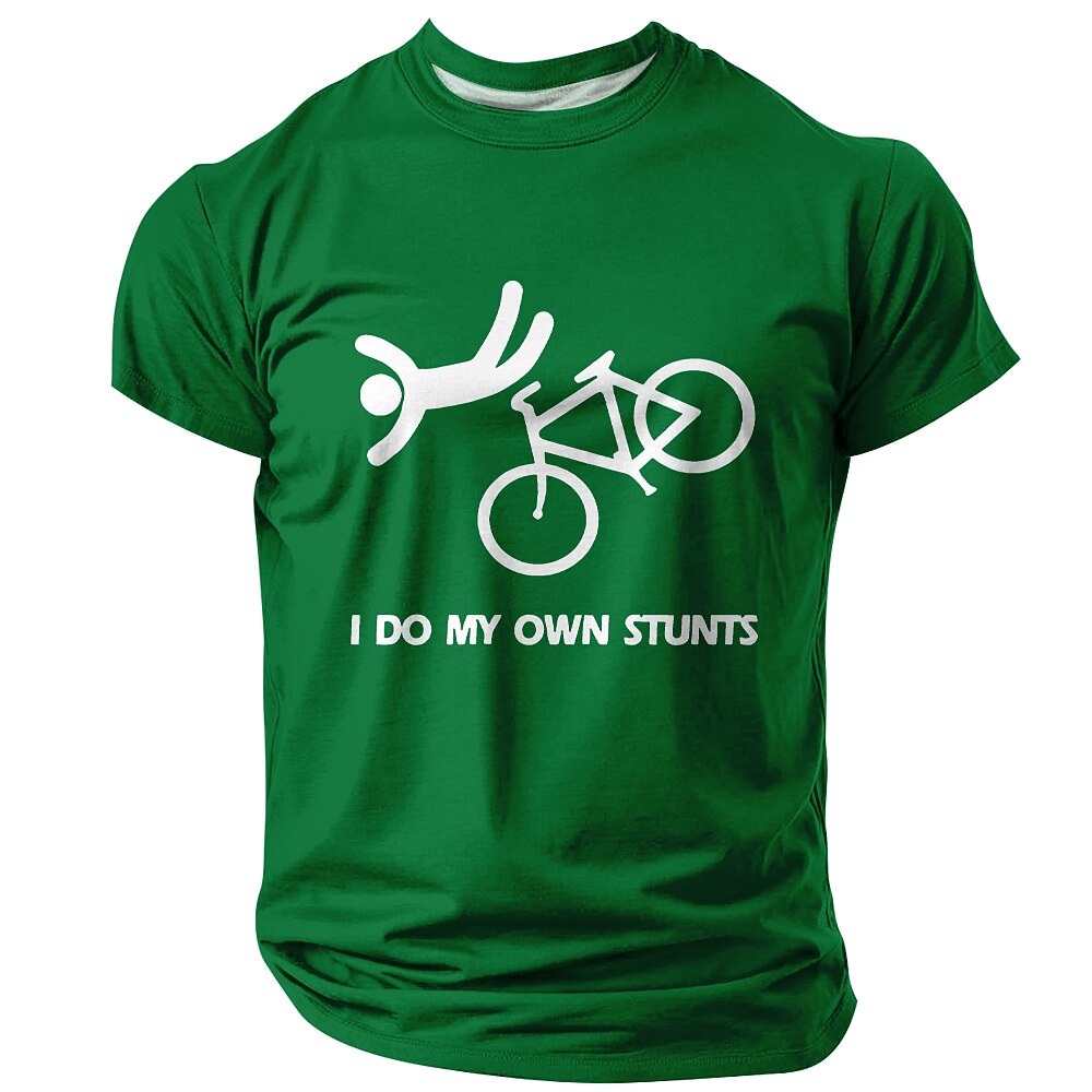 I Do My Own Stunts Cycling Bike Funny Rider Graphic Tee