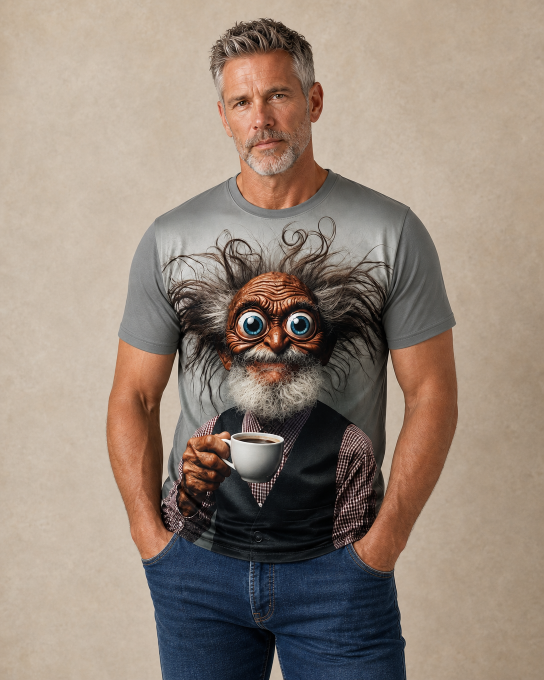Funny Retro Coffee Grandpa Humor Graphic Tee