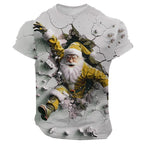 Santa Claus Christmas Casual Street Sports Outdoor Graphic Tee