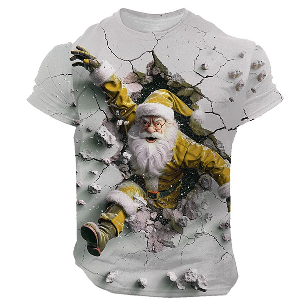 Santa Claus Christmas Casual Street Sports Outdoor Graphic Tee