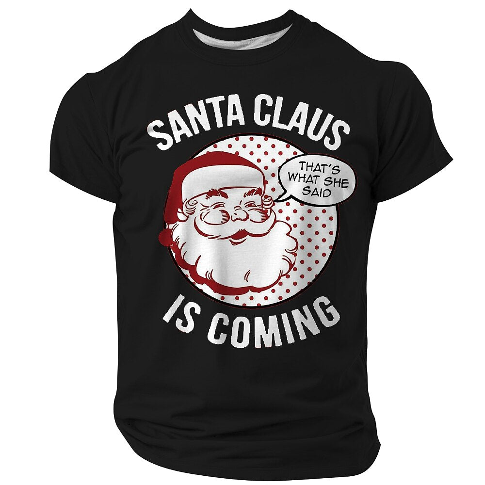 Funny Christmas Santa Claus Festive Quote Short Sleeve Tee