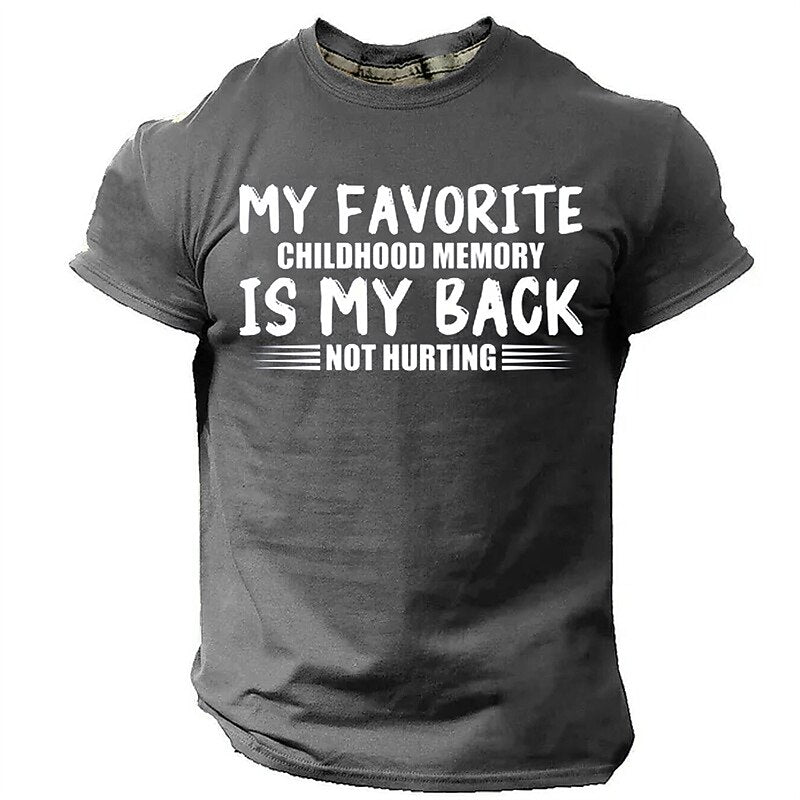 Childhood Memory Back Not Hurting Funny Aging Graphic Tee