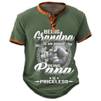 Being Grandpa Is Honor Funny Graphic Henley Shirt