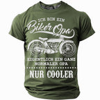 Normal Grandpa Only Cooler Motorcycle Biker Funny Graphic Tee