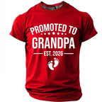 Promoted To Grandpa Announcement Graphic Tee