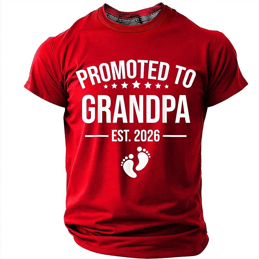 Promoted To Grandpa Announcement Graphic Tee