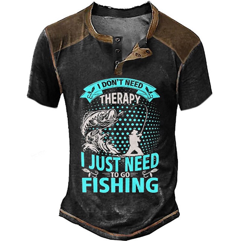 Dont Need Therapy Just Need Fishing Funny Henley Shirt