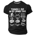 Vintage Old Man Biker Funny 3D Graphic Print Tee