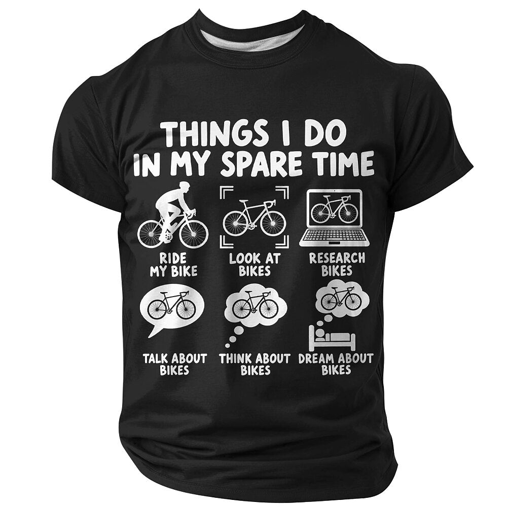 Vintage Old Man Biker Funny 3D Graphic Print Tee