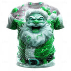 Santa Claus Christmas Athleisure 3D Graphic Short Sleeve Tee