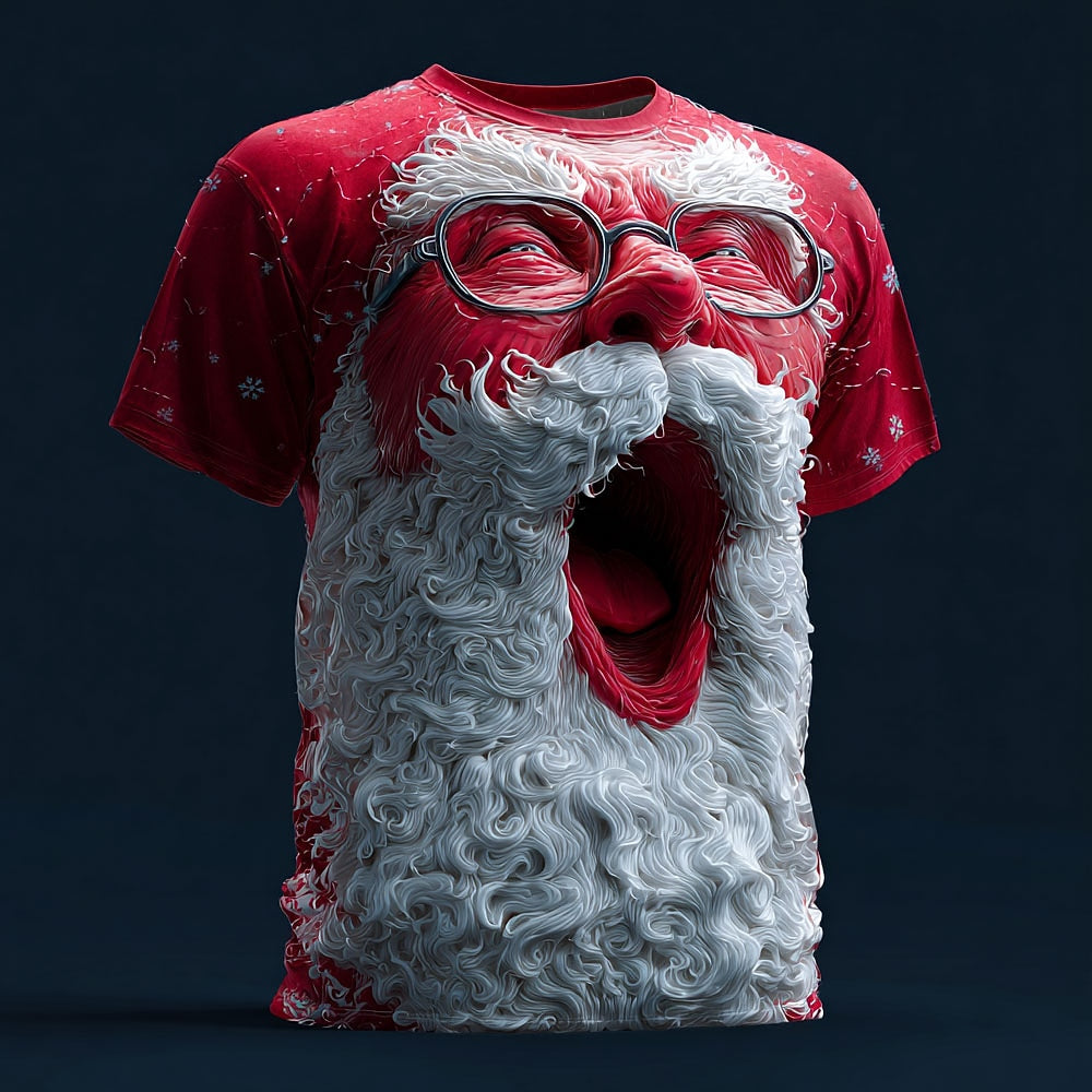 Santa Claus Christmas Designer Vacation Party Street Graphic Tee