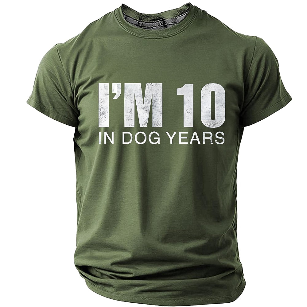 Funny Quote Dog Years Age Joke Graphic Shirt
