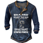 Grumpy Old Man Dog Lover Anger Issues Henley Shirt