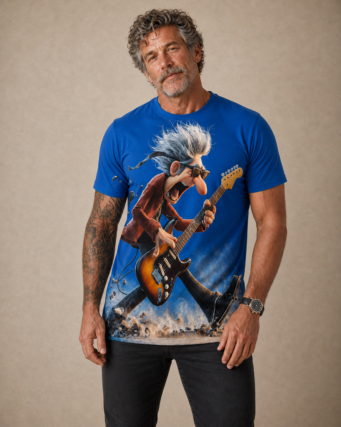 Rock & Roll Inspired Style Guitar Music Tee