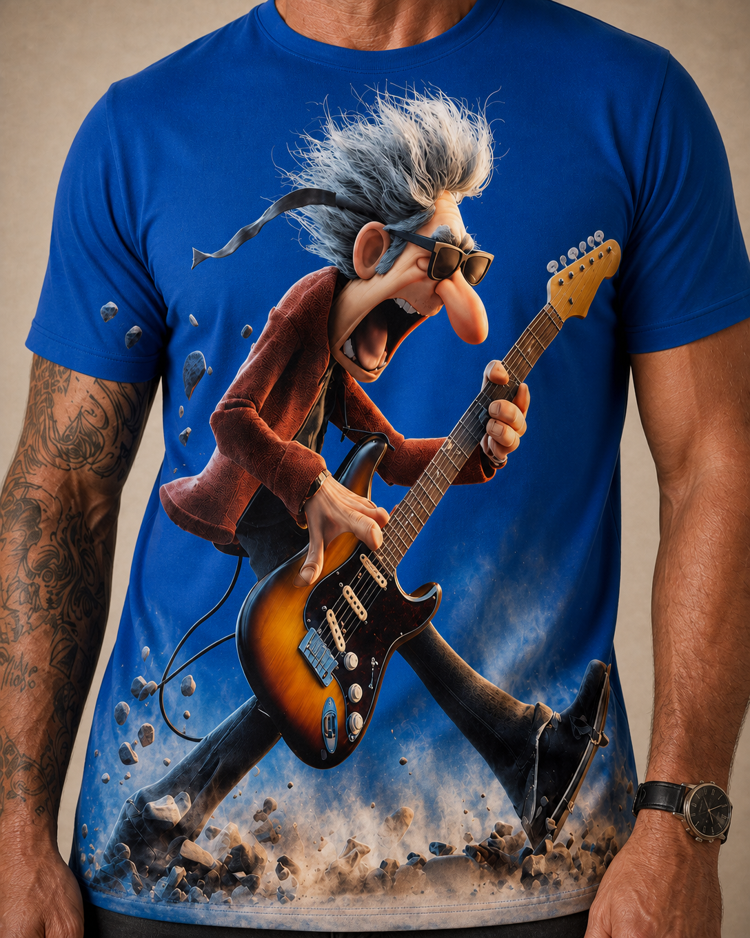 Rock & Roll Inspired Style Guitar Music Tee