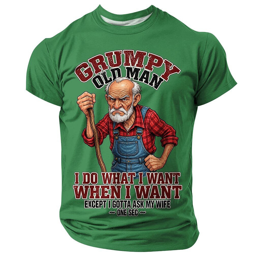 Funny Grumpy Old Man Humor Wife Print Graphic Tee Shirt