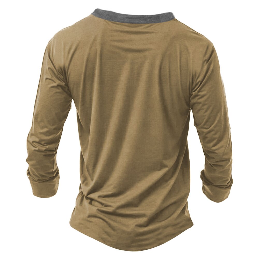 Motorcycle Shirt Long Sleeve 3D Print Retro Vintage Henley T-Shirt