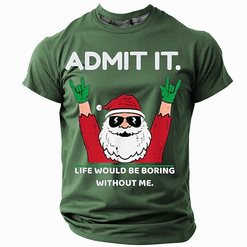 Christmas Santa Claus Street Quote Graphic Short Sleeve Tee