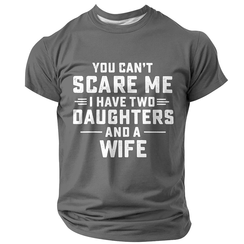 Two Daughters Dad Warning Graphic Tee
